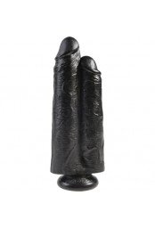 TWO COCKS ONE HOLE 25CM - NEGRO